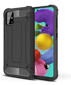 winble Samsung Galaxy A51 Back Cover Case Elegant Armor (Black)