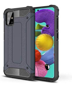 winble Samsung Galaxy A51 Back Cover Case Elegant Armor (Blue)