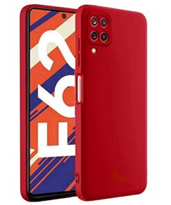 winble Samsung Galaxy F62 Back Cover Case Liquid Silicone (Red)