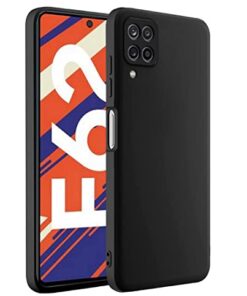 winble Samsung Galaxy F62 Back Cover Case Liquid Silicone (Black)