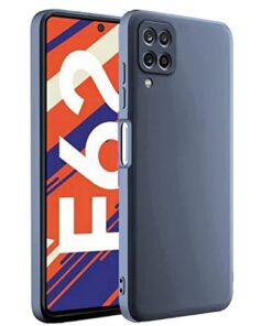 winble Samsung Galaxy F62 Back Cover Case Liquid Silicone (Grey)