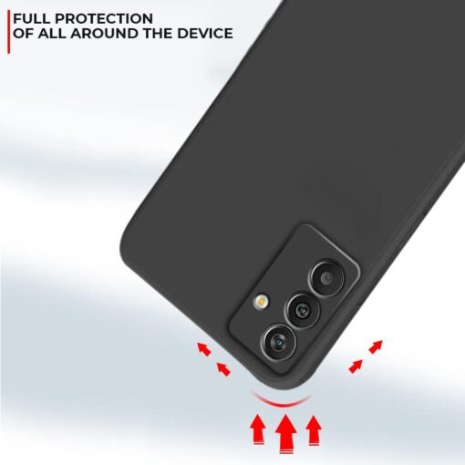 winble Samsung Galaxy M13 4G Back Cover Case Liquid Silicone (Black) - Image 3