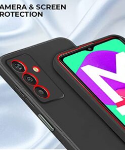 Winble Back Cover for Samsung Galaxy M13 4G Back Cover Camera Protection Soft Silicon Protective Back Case Cover Designed for Samsung Galaxy M13 4G Black 0 1