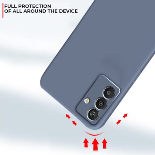 winble Samsung Galaxy M13 4G Back Cover Case Liquid Silicone (Gray) - Image 3