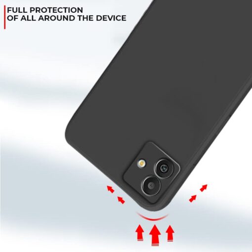winble Samsung Galaxy M13 5G Back Cover Case Liquid Silicone (Black) - Image 3