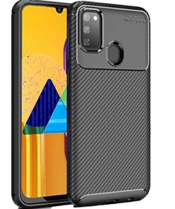 winble Samsung Galaxy M21 / M21 2021 Edition / M30s Back Cover Case Carbon Fiber (Black)