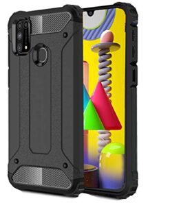 winble Samsung Galaxy M31 / F41 / M31 Prime Back Cover Case Elegant Armor (Black)