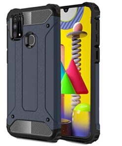 winble Samsung Galaxy M31 / F41 / M31 Prime Back Cover Case Elegant Armor (Blue)