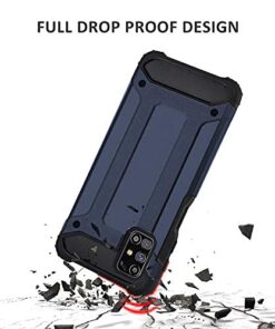 Winble Back Cover for Samsung Galaxy M31s Back Cover Rugged Armor TPU Shock Proof 360 Protection Bumper Hybrid Dual Layer Back Cover Case for Samsung Galaxy M31s Blue 0 0