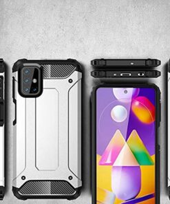 Winble Back Cover for Samsung Galaxy M31s Back Cover Rugged Armor TPU Shock Proof 360 Protection Bumper Hybrid Dual Layer Back Cover Case for Samsung Galaxy M31s Blue 0 2