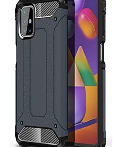 winble Samsung Galaxy M31s Back Cover Case Elegant Armor (Blue)