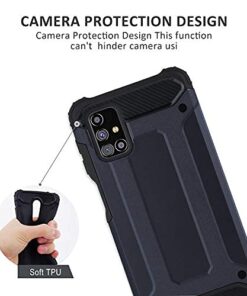 Winble Back Cover for Samsung Galaxy M31s Back Cover Rugged Armor TPU Shock Proof 360 Protection Bumper Hybrid Dual Layer Back Cover Case for Samsung Galaxy M31s Blue 0 3