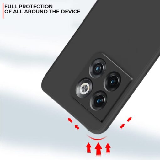 winble OnePlus 10T 5G Back Cover Case Liquid Silicone (Black) - Image 3
