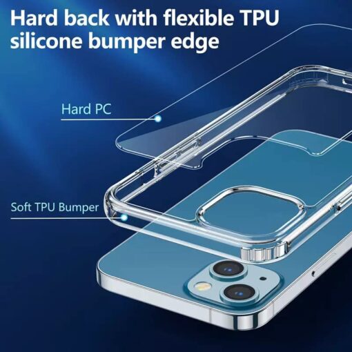 winble iPhone 14 Plus Back Cover Case Crystal Clear Hard TPU - Image 6