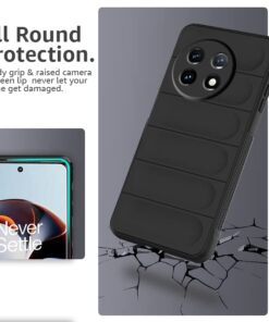 Winble Down Jacket Series Liquid Silicone Back Cover Case for OnePlus 11R 5G Camera Protection Anti Slip Grip Design Protective Back Cover Case for OnePlus 11R 5G Black 0 0