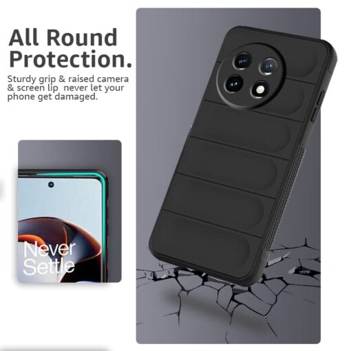 winble OnePlus 11R 5G Back Cover Case Liquid Silicone (Black) - Image 4