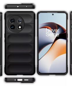 Winble Down Jacket Series Liquid Silicone Back Cover Case for OnePlus 11R 5G Camera Protection Anti Slip Grip Design Protective Back Cover Case for OnePlus 11R 5G Black 0 1