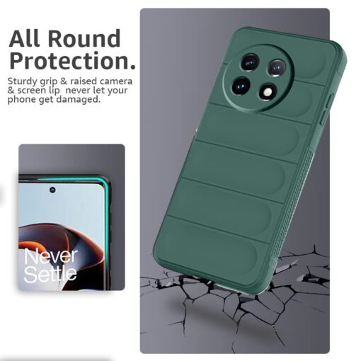 winble OnePlus 11R Back Cover Case Jacket Liquid Silicone (Green) - Image 4