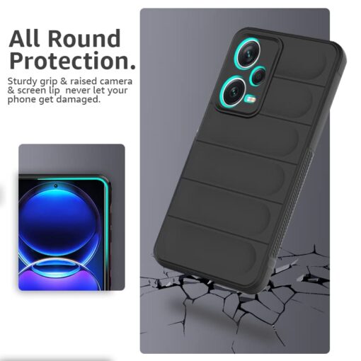 winble Mi Redmi Note 12 Pro Plus 5G Back Cover Case Jacket Liquid Silicone (Black) - Image 4