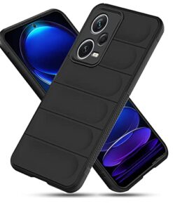 winble Mi Redmi Note 12 Pro Plus 5G Back Cover Case Jacket Liquid Silicone (Black)