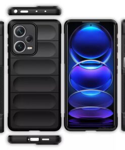 Winble Down Jacket Series Silicone Back Cover Case for Mi Redmi Note 12 Pro 5G Camera Protection Anti Slip Grip Design Protective Back Cover Case for Redmi Note 12 Pro 5G Black 0 3