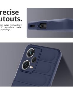 Winble Down Jacket Series Silicone Back Cover Case for Mi Redmi Note 12 Pro 5G Camera Protection Anti Slip Grip Design Protective Back Cover Case for Redmi Note 12 Pro 5G Sapphire 0 2
