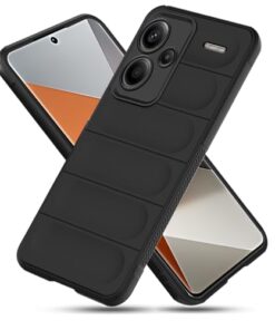Down Jacket Series Silicone Back Cover Case for Mi Redmi Note 13 Pro Plus 5G (Black)