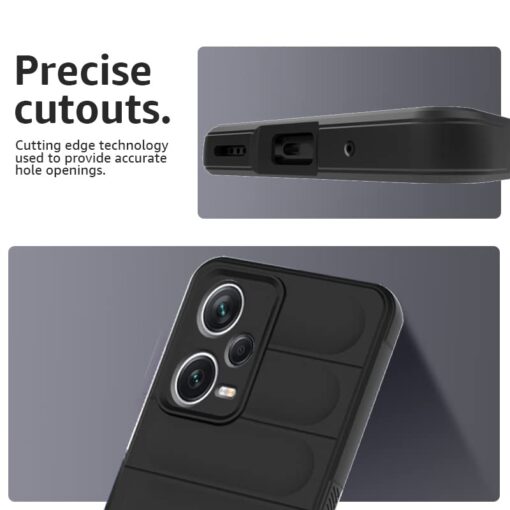 winble Poco X5 5G / Mi Redmi Note 12 5G Back Cover Case Jacket Liquid Silicone (Black) - Image 4