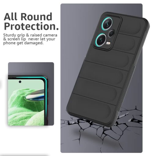 winble Poco X5 5G / Mi Redmi Note 12 5G Back Cover Case Jacket Liquid Silicone (Black) - Image 5