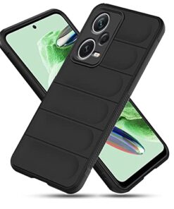 winble Poco X5 5G / Mi Redmi Note 12 5G Back Cover Case Jacket Liquid Silicone (Black)
