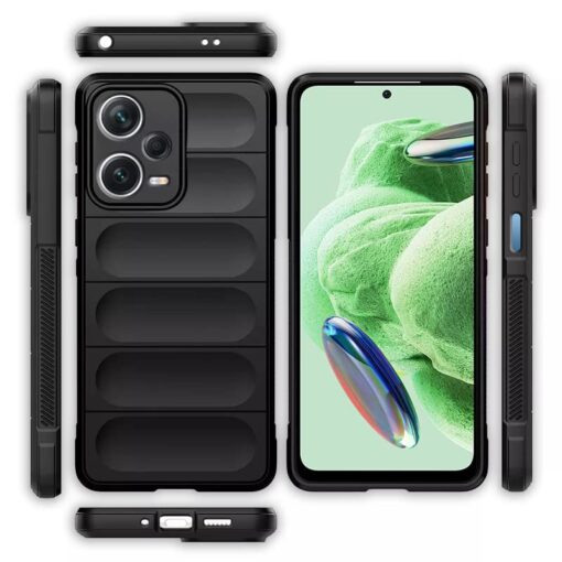 winble Poco X5 5G / Mi Redmi Note 12 5G Back Cover Case Jacket Liquid Silicone (Black) - Image 7