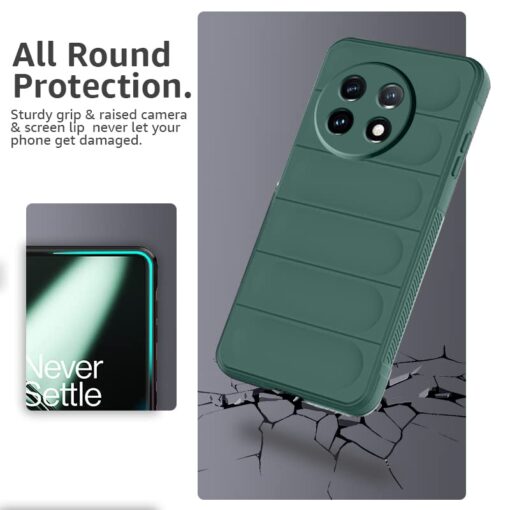 winble OnePlus 11 5G Back Cover Case Jacket Liquid Silicone (Green) - Image 4