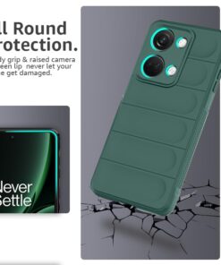 Winble Liquid Silicone Back Cover Case for OnePlus Nord 3 5G Back Cover Case Camera Protection Shockproof Protective Back Cover Case for OnePlus Nord 3 5G Black Green 0 0