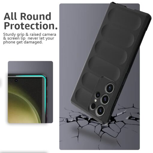 winble Samsung Galaxy S23 Ultra 5G Back Cover Case Jacket Liquid Silicone (Black) - Image 3