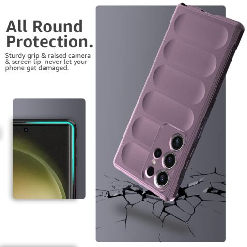 winble Samsung Galaxy S23 Ultra 5G Back Cover Case Jacket Liquid Silicone (Lavender) - Image 3
