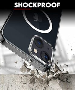 Winble Magnetic Back Case Cover Compatible with iPhone 13 Mini Case Anti Fall Protective Clear Non Yellow Protective Clear Shockproof Compatible with MagSafe Case 0 1