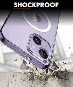 Winble Magnetic Case for iPhone 14 Plus Back Cover Case Anti Fall Clear Non Yellow Protective Clear Shockproof Compatible with MagSafe Case for iPhone 14 Plus TPU 0 0