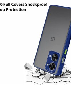Winble PC and TPU Back Cover for OnePlus Nord 2T 5G Back Cover Slim Camera Protection Shockproof Anti Slip Smoked Back Cover for OnePlus Nord 2T 5G One Plus Nord 2T 5G Blue 0 1
