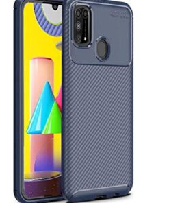 winble Samsung Galaxy M31 Prime / F41 / M31 Back Cover Case Carbon Fiber (Blue)