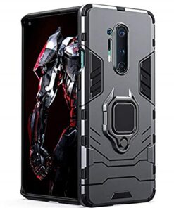 winble OnePlus 8 Pro Back Cover Armor with Ring Holder (Black)