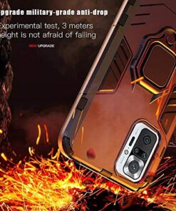 Winble Rubber Polycarbonate Bumper Protection Armor with Ring Holder Back Cover Case for Redmi Note 10 ProPro Max Black 0 0