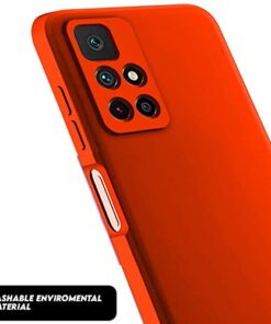 Winble Silicone Camera Protection Soft Protective Back Cover for Redmi Note 11T 5G Poco M4 Pro 5G Red 0 2