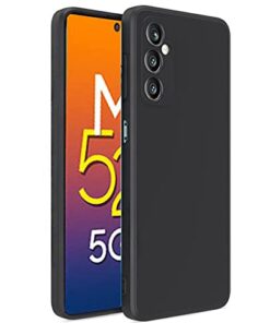 winble Samsung Galaxy M52 5G Back Cover Case Liquid Silicone (Black)