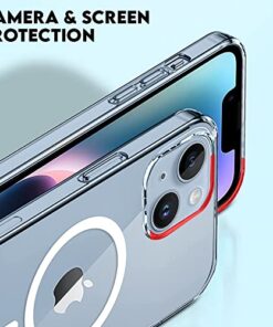 Winble TPU Magnetic Back Cover For Iphone 14 Case Cover Anti Fall Clear Non Yellow Protective Clear Shockproof Compatible With Magsafe Case For Iphone 14 0 0