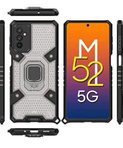 Winble Thermoplastic Polyurethane Bumper Protection Armor Back Cover with Ring Holder for Samsung Galaxy M52 5G Transparent 0 0