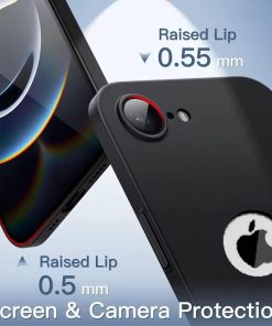 Winble Back Cover Case for iPhone 16e Cover Camera Protuction Bumper Soft Flexible Ultra Slim Matte Finish Silicon Protective Back Cover for iPhone 16e Black 0 1